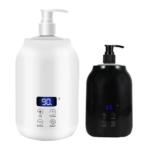 Digitale Verwarmingsapparaat voor Massageoliën, Crèmes en Gezichtsmelk met Touchscreen LED-display en Timer 2 Modus Temperatuur 30-65 °C 2 Flesjes 250 ml Voor Spa