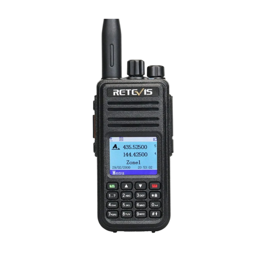Digitale zender Retevis RT3S met GPS bereik 5 km AES256 encryptie kleurendisplay en toetsenbord met VFO zwart voor uitstapjes en werk