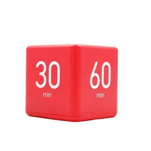 Digitaler Küchentimer, Würfelform, wiederaufladbarer Timer, 500 mAh, voreingestellte Zeiten, Countdown zum Kochen, Lernen, Arbeiten, Erinnerung