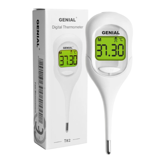Digitális bazális hőmérő 9 másodperces LCD kijelző fehér pontos testhőmérséklet mérés szájban gyermekeknek és felnőtteknek lázriasztóval