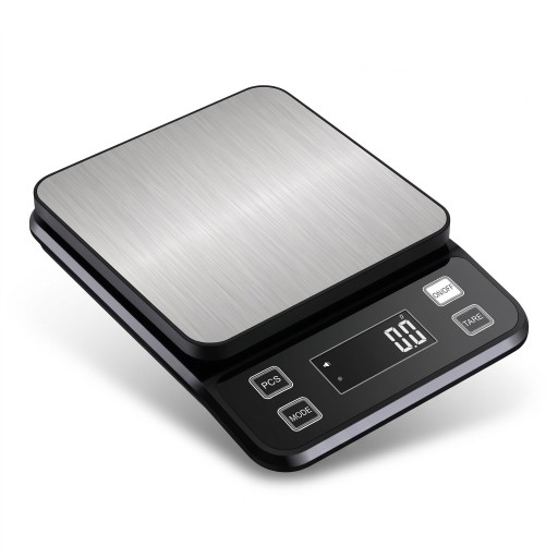 Digitális konyhai mérleg LCD kijelzővel, teljesen vízálló, 3 kg / 0,1 g, rozsdamentes acél, fekete ezüsttel, sütéshez és ételek méréséhez