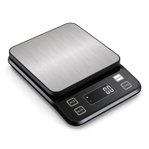 Digitális konyhai mérleg vízálló LCD kijelzővel 10 kg / 0,1 g, rozsdamentes acél, fekete-ezüst, sütéshez és ételek méréséhez