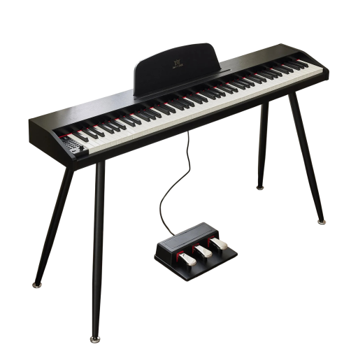Digitálne Piano MUSTAR Polovážená Klaviatúra 88 Kláves LED Displej Bluetooth MIDI USB Tri Pedály Delená Klávesnica 129x33x9 cm so Stojanom