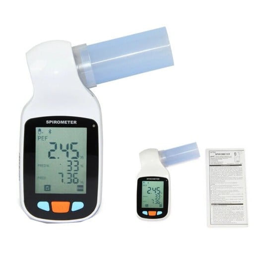 Digitální spirometr SP70B s Bluetooth měření FVC a FEV1 i PEF infračervený režim LCD displej 138 x 63 x 47 mm bílý na měření plic
