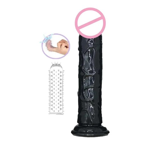 Dildo 19x4 cm s realistickým žilkovaním a prísavkou pre vaginálne aj análne potešenie diskrétne balenie