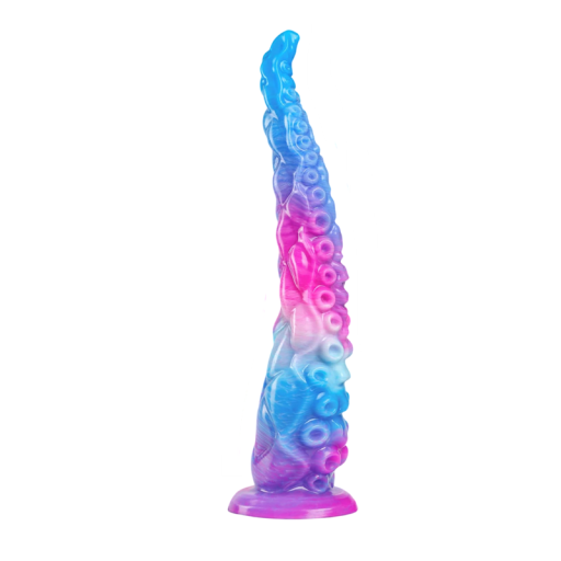 Dildo in silicone 33 cm con ventosa, tentacolo realistico, dettagli venosi, ventose massaggianti, materiale flessibile, confezione discreta