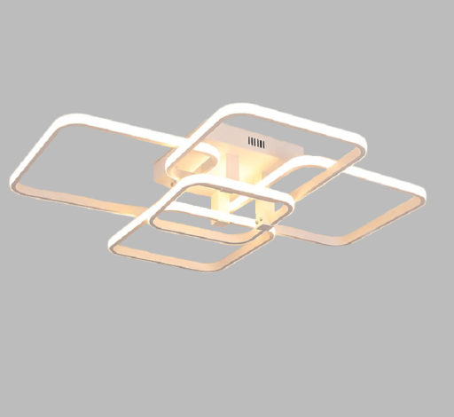 Dimbare LED-kroonluchter in de vorm van 5 vierkanten 76 W 85-265 V Moderne plafondlamp met bediening Minimalistische vierkante kroonluchter 69 x 62 x 12,5 cm