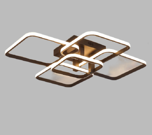 Dimmable LED Chandelier in the Shape of 5 Squares 76 W 85-265 V Modern Ceiling Light with Control Minimalist Square Chandelier 69 x 62 x 12.5 cm