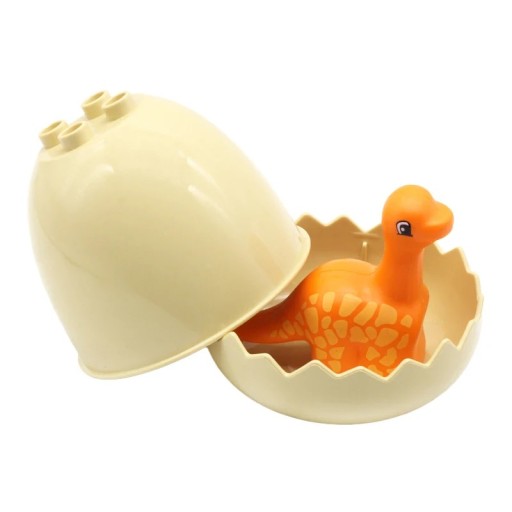 Dinosaure de construction dans un œuf ouvert Figurine en plastique pour enfants jouet éducatif à assembler