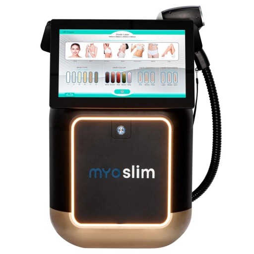Diodový epilační laser MYOslim 10barová rukojeť 755 808 940 a 1064 nm 5000 W Černý Pro omlazení pleti odstranění pigmentu i redukce cév