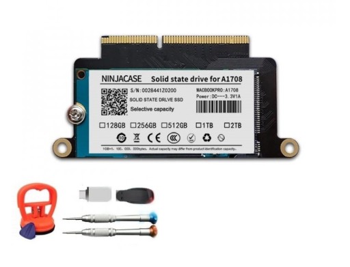 Disco duro SSD para Macbook Pro 13" con accesorios de instalación