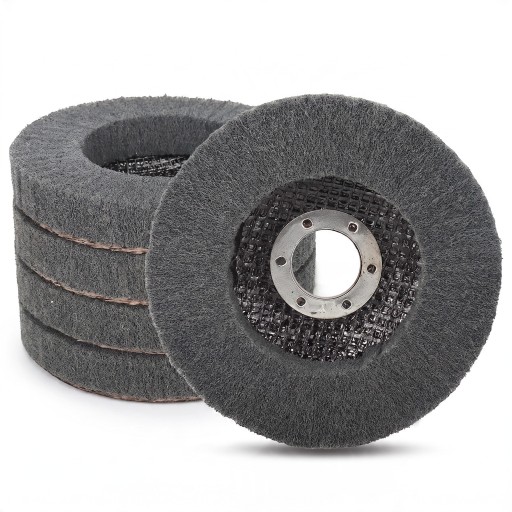 Disco lamellare per lucidatura per smerigliatrice angolare 115 mm Foro 22 mm Fibra di nylon Grigio Pulizia della ruggine e lucidatura di metallo