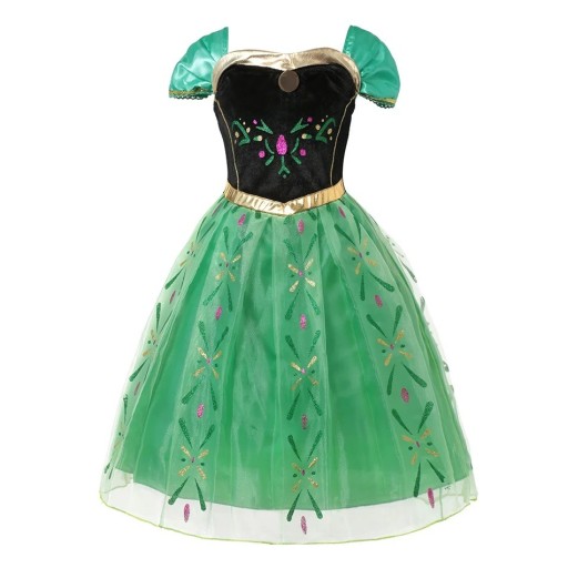 Disfraz de Anna de Frozen Disfraz para niña Cosplay Disfraz de Anna de Frozen Carnaval Máscara de Halloween Vestido de niña Anna de Frozen V281