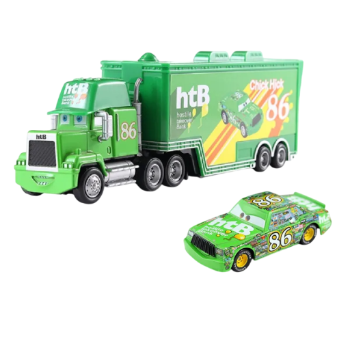 Disney Pixar Bilar 2 3 Mack Hauler och Chick Hicks Metalltraktor Farbror och Racerbil Filmbilleksak för barn Samlarmodell