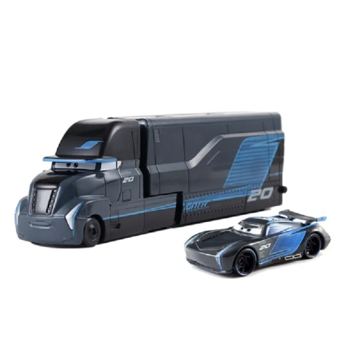 Disney Pixar Cars 2 3 Mack Hauler i Jackson Storm Race Car and Truck Set Metalowe zabawki dla dzieci Postacie z filmu Auta