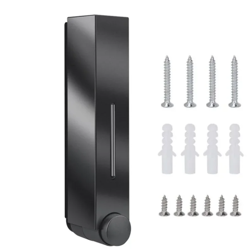 Dispensador de jabón y gel de ducha de pared 420 ml Dispensador de detergente para baño 5×8×28 cm Bomba con tornillos y tacos