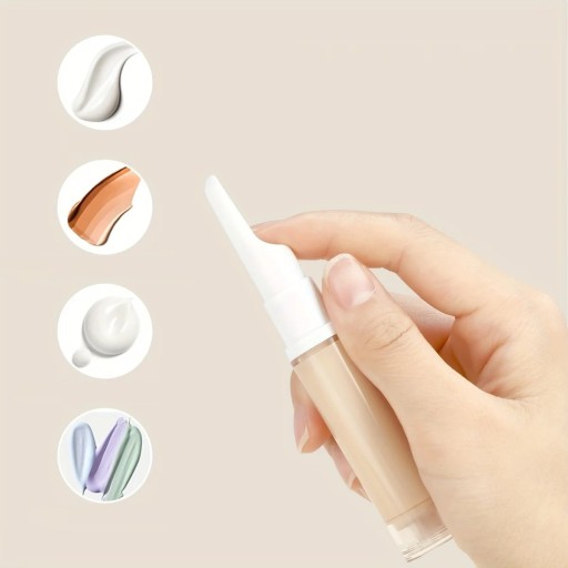 Dispenser de creme ou sérum 5 ml 10 x 1,9 cm Frasco recarregável com bico aplicador e fundo a vácuo Embalagem reutilizável