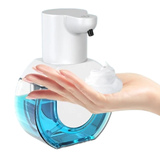 Dispenser di sapone intelligente senza contatto 420ml USB-C da parete Dispenser automatico di schiuma con sensore di movimento Dispositivo di pulizia per il bagno
