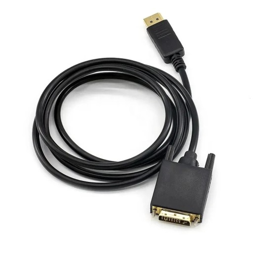 DisplayPort Male to DVI Male Cable 1.8 m Adapter 1080p for Monitors Projectors Computers Graphics Cards Stable Video Transmission