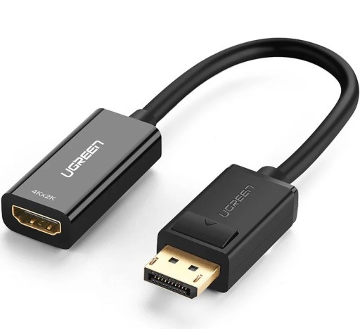 DisplayPort Male to HDMI Female Adapter 4K 30Hz 25 cm DP to HDMI Converter for PC Laptop Monitor TV Plug & Play High-Quality Image and Sound Transfer