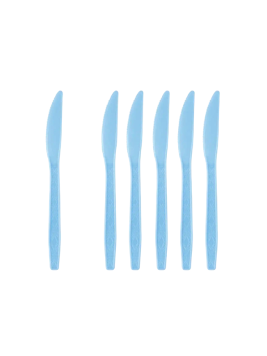 Disposable Plastic Knives 16.6 cm Solid Light Blue Party Tableware Set of 10 Plastic Knives for Birthday Celebrations and Dining