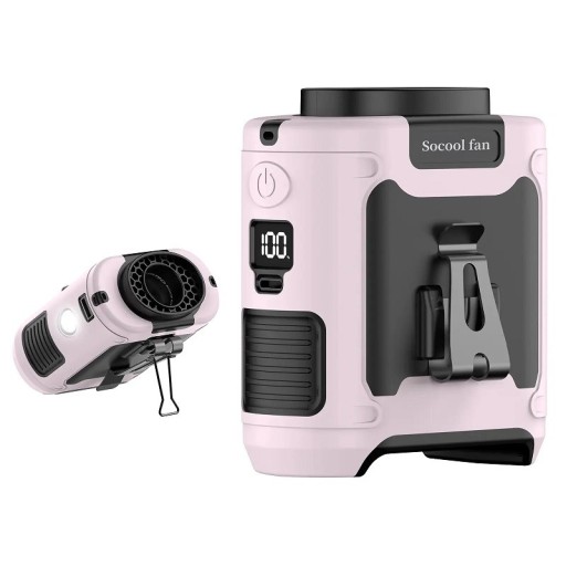 Dispositif multifonction avec attache de ceinture Powerbank USB-C avec lampe de poche intégrée et ventilateur 10000 mAh Ventilateur portable étanche avec support