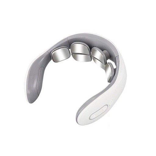 Dispositivo di massaggio vibrante e riscaldante per collo e schiena con impulsi microelettrici Massaggiatore ergonomico 42 °C Relaxazione profonda contro il dolore