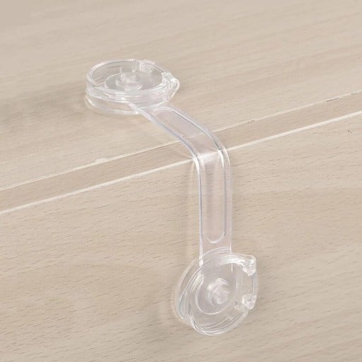 Dispositivo di sicurezza per cassetti e ante per bambini 5 pz Plastica trasparente Maniglie rotonde su entrambe le estremità 15 x 3,6 cm Invisibile