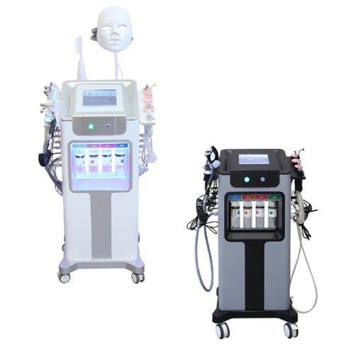Dispozitiv cosmetic multifuncțional 12 în 1 îngrijire ultrasonică a feței cu capete și mască LED pentru curățarea și rejuvenarea pielii