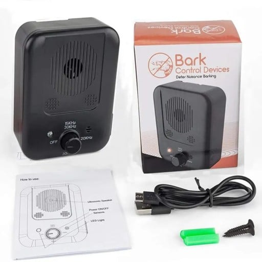 Dispozitiv ultrasonic împotriva lătratului câinilor 3 frecvențe 15-30 kHz repelent automat pentru lătrat încărcare USB utilizare exterioară și interioară