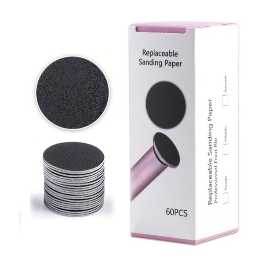 Disques abrasifs pour peau callosée 100 grain 60 pièces Disques de rechange pour lime électrique à pieds Pédicure à domicile Soin des talons