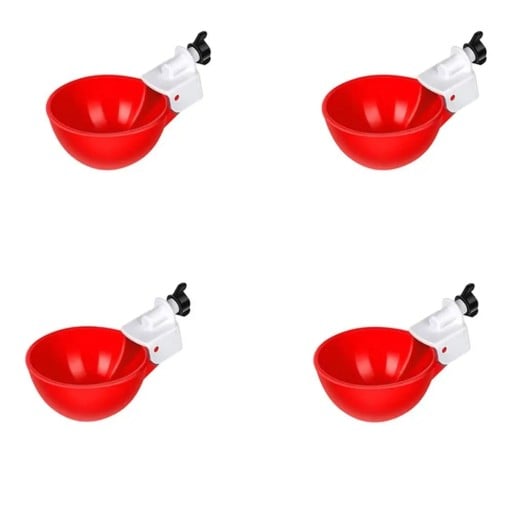 Distribuitor automat de apă cu ventil pentru păsări mici 4 bucăți 10,5 x 6,5 x 4 cm bol din plastic pentru pui, găini și prepelițe