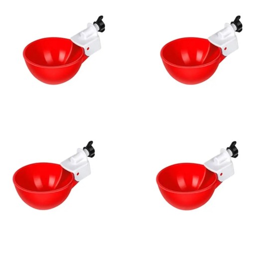 Distributeur automatique d'eau avec vanne pour volaille 4 pièces 10,5 x 6,5 x 4 cm bol en plastique pour poussins, poules et cailles
