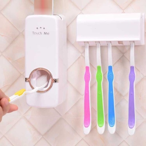 Distributeur de dentifrice et support de brosses à dents 2 pcs