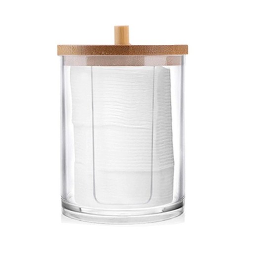 Distributeur de salle de bain avec couvercle en bois 9 x 7 cm