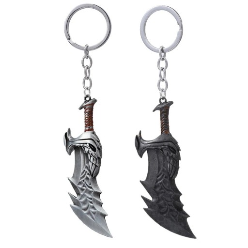 Divatos kulcstartó God of War 4 Kratos Fejsa 3 x 8,5 cm Fém játék kulcstartó Hátizsák dísz
