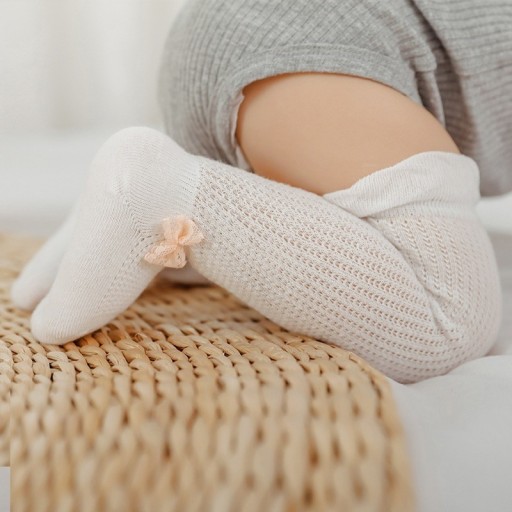 Dívčí kojenecké ponožky s mašlí