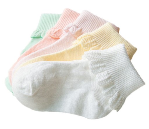 Dívčí kotníkové ponožky s krajkou - 5 párů