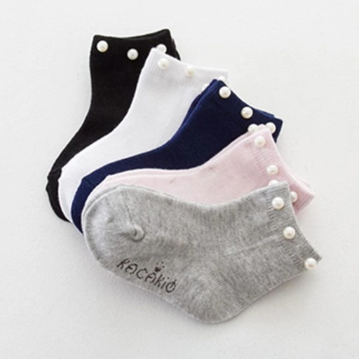 Dívčí kotníkové ponožky s perlami