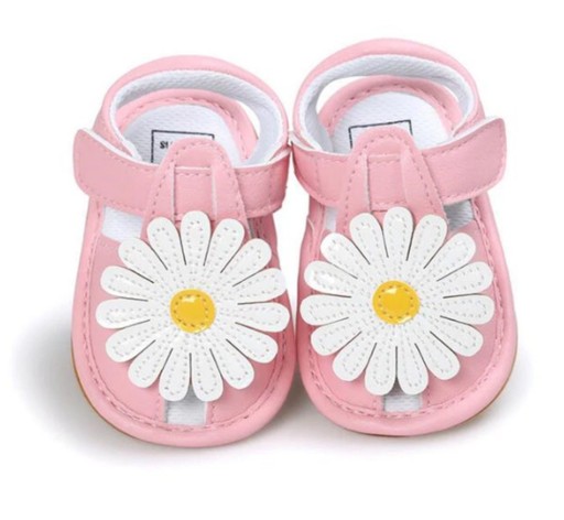 Dívčí kožené sandály s květem
