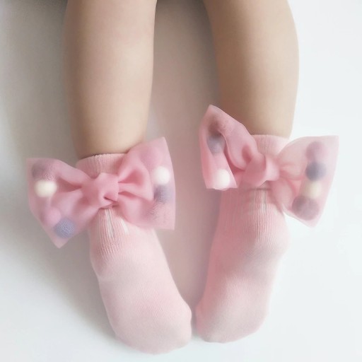 Dívčí ponožky s mašlí A777