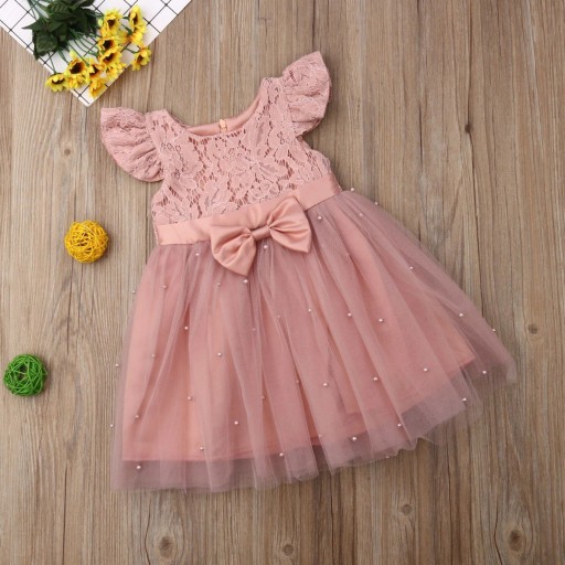 Dívčí růžové šaty