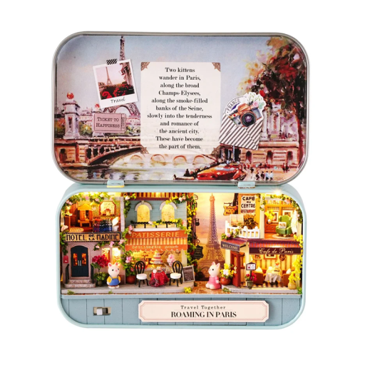 DIY houten poppenhuis 3D model speelhuis met meubels leuke decoratie montage speelgoed creatief cadeau