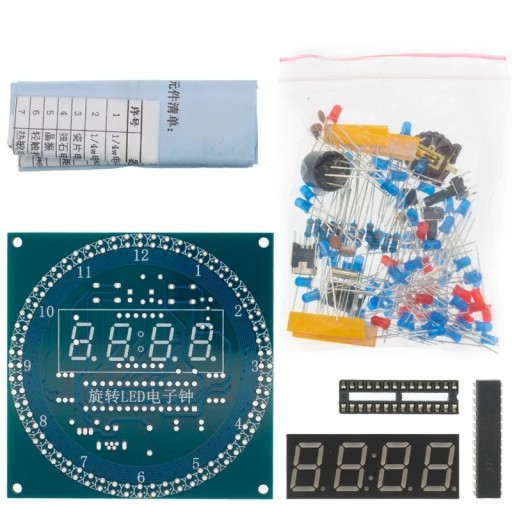 DIY roterende digitale LED skærm vækkeur elektroniske ure sæt undervisningsplade 51 SCM modul med realtids DS1302 5V