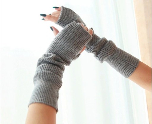 Długie rękawiczki damskie bez palców J3111