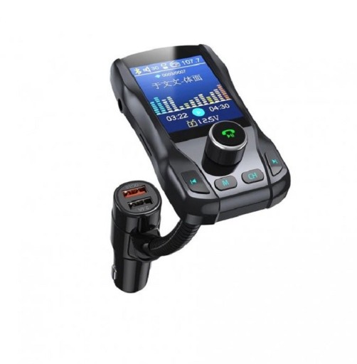 Dobbelt USB-biloplader med Bluetooth FM-sender
