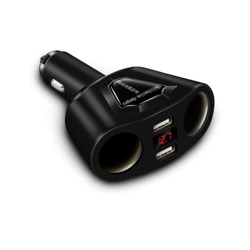 Dobbelt USB-biloplader med cigarettænderhub A1754
