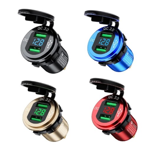Dobbelt USB-biloplader med cover K807