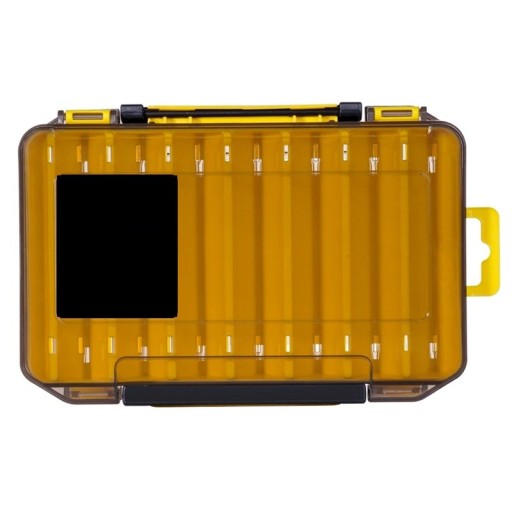 Dobbeltsidet kompakt plastikkasse til fiskegrej 19,8 x 13,5 x 3,6 cm Organisator til kroge, madding og snor Opbevaringskasse til fiskeudstyr