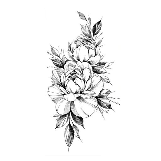 Dočasné vodotěsné tetování 9,6 x 19 cm Jemný květinový vzor Dámská tělová ozdoba Nalepovací tetování na kůži Elegantní design provedení 27